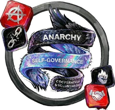 Painted anarchy and self-governance artwork for 2 Paws 1 Job